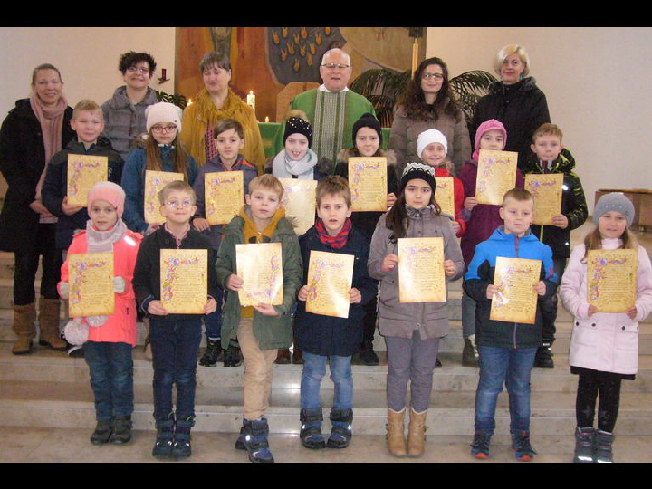 Kommunionkinder St. Josef 2019 nach dem Vorstellungsgottesdienst